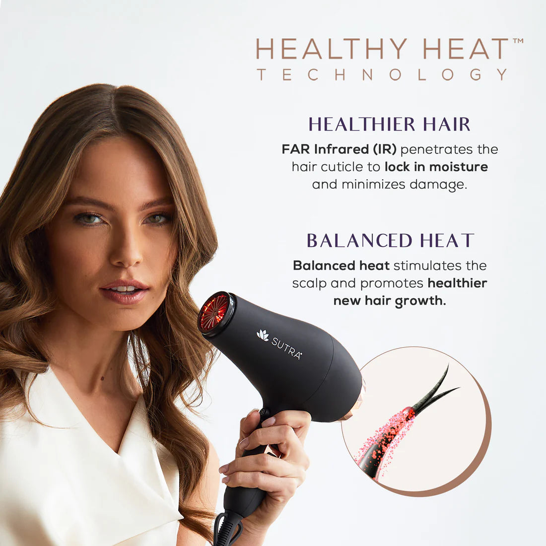 Matte Black Rose Gold Infrared Hair Dryer AC Motor