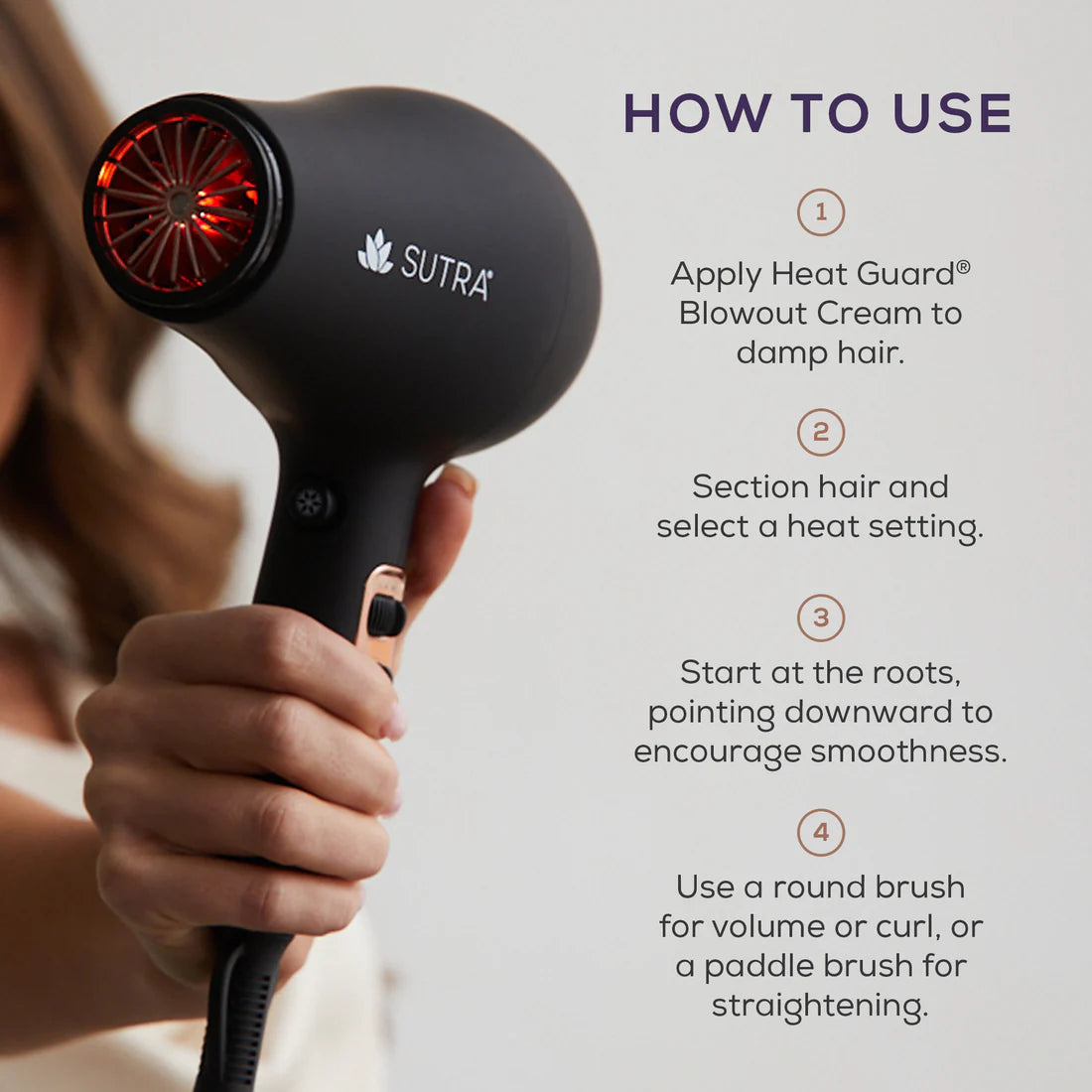 Infrared Blow Dryer with 2 Speeds 3 Heat Settings and Cool Shot