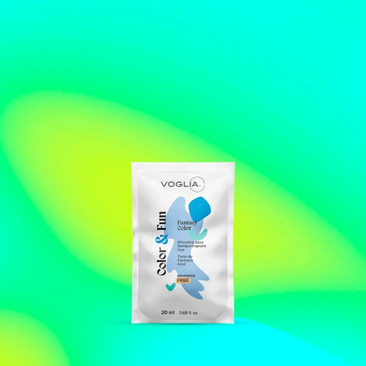 Voglia Color & Fun Shining Blue Fantasy Hair Dye Sachet – 20ml | Ammonia-Free Vibrant Blue Hair Color