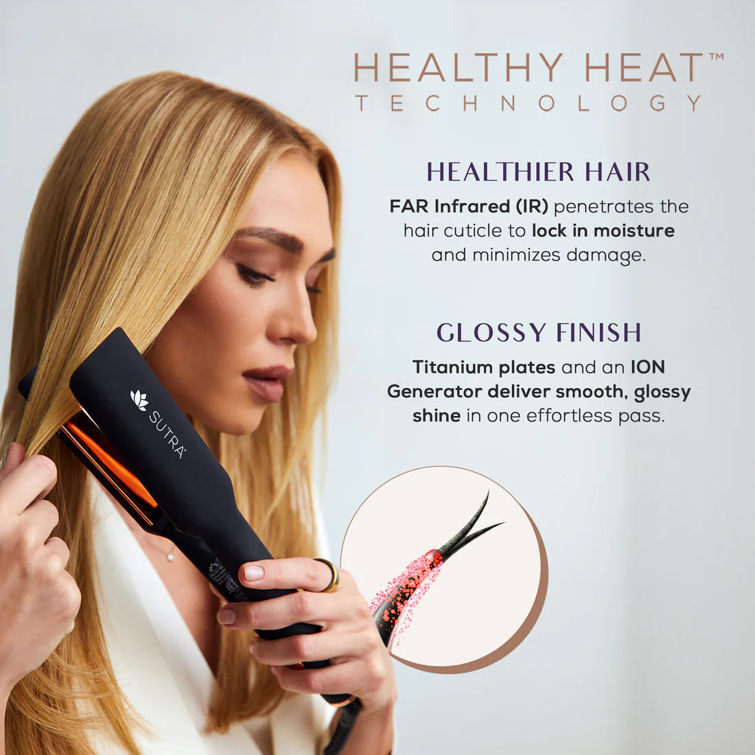 Digital Temperature Control Infrared Flat Iron up to 450F