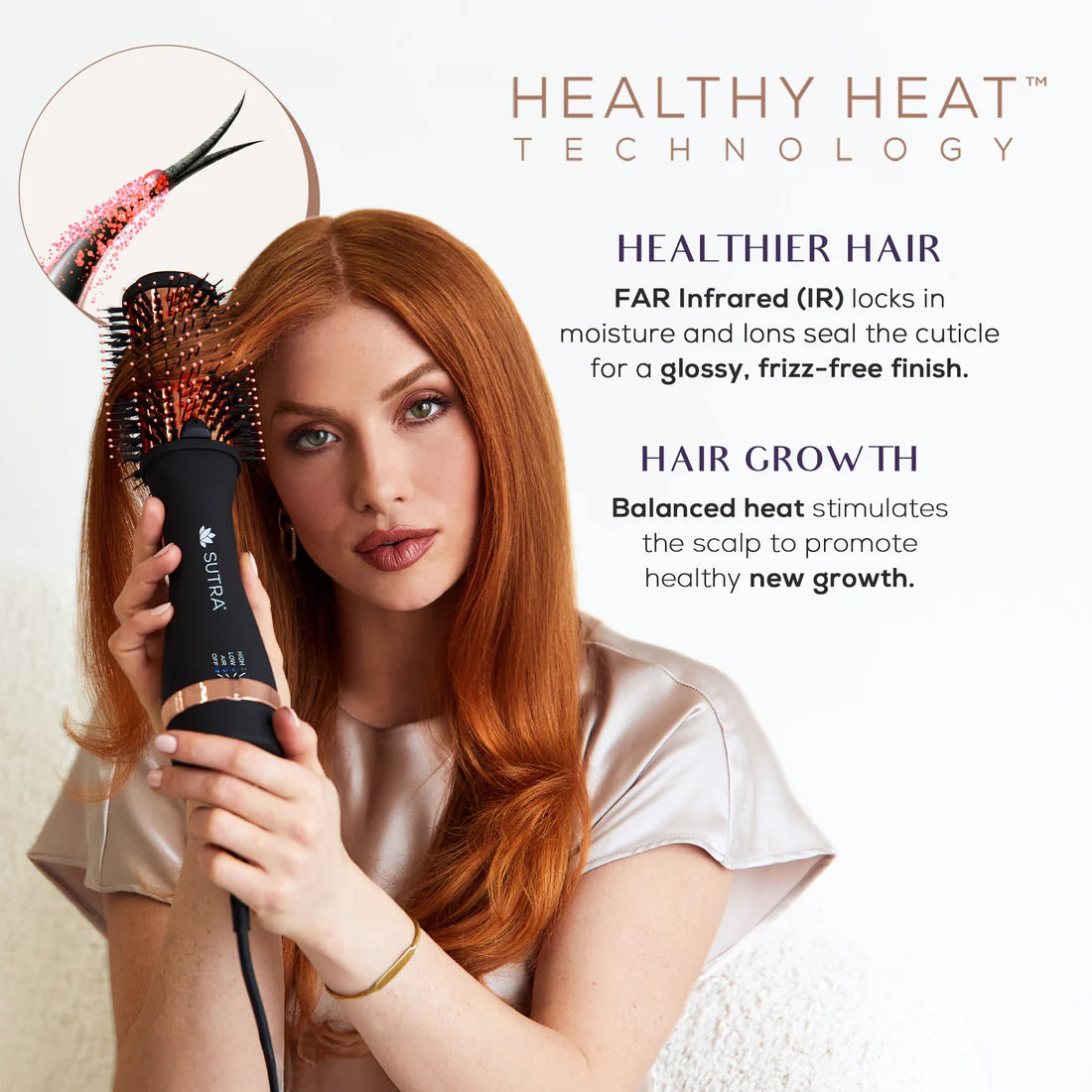 IR Infrared 2” Blowout Brush – Rose Gold Oval Barrel