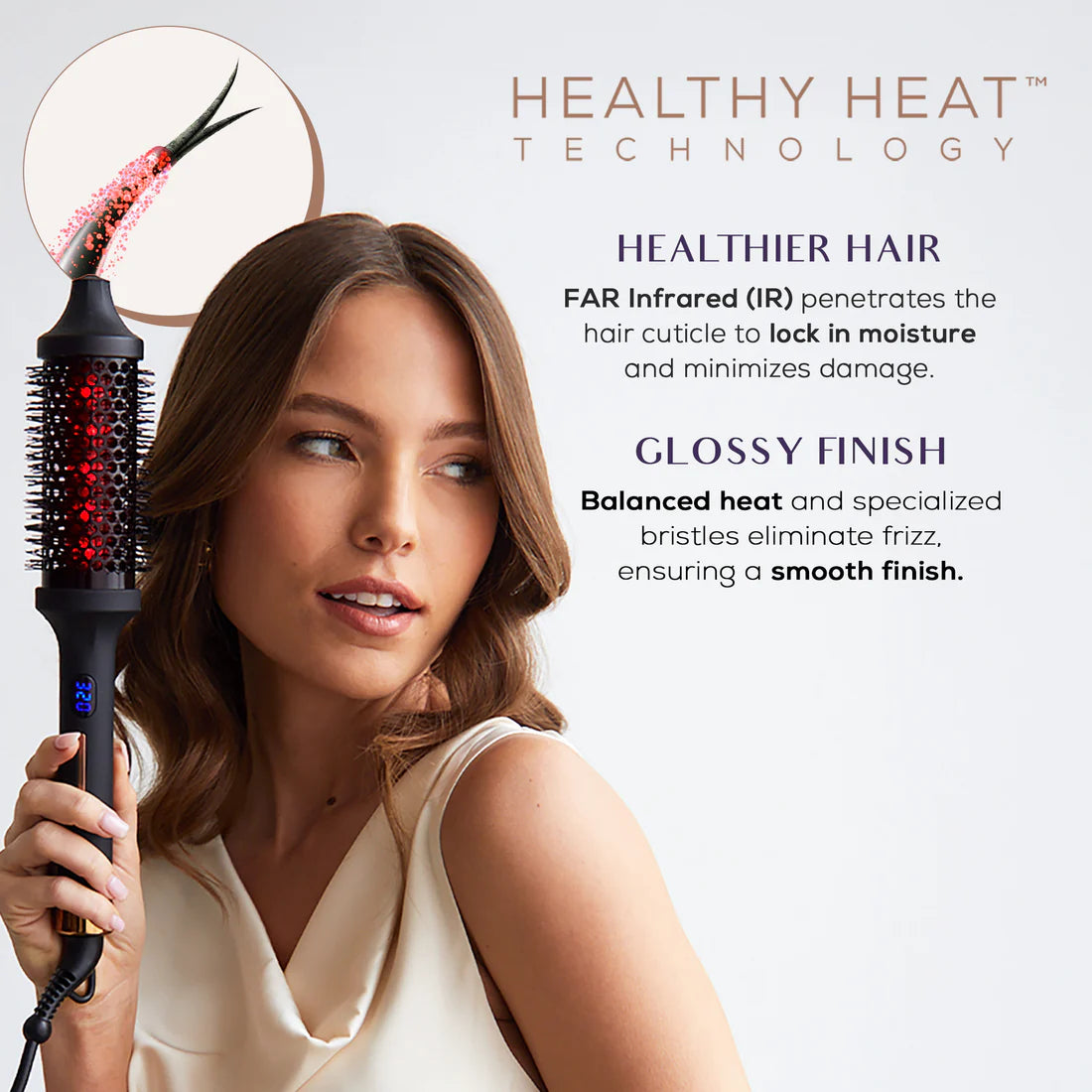 Digital Temperature Control Infrared Styling Brush up to 450F