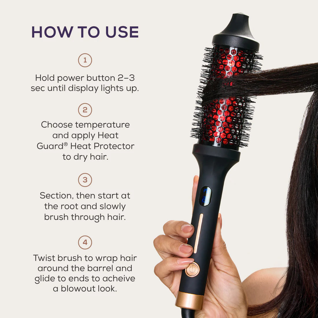 Frizz-Free Infrared Thermal Styling Brush for All Hair Types