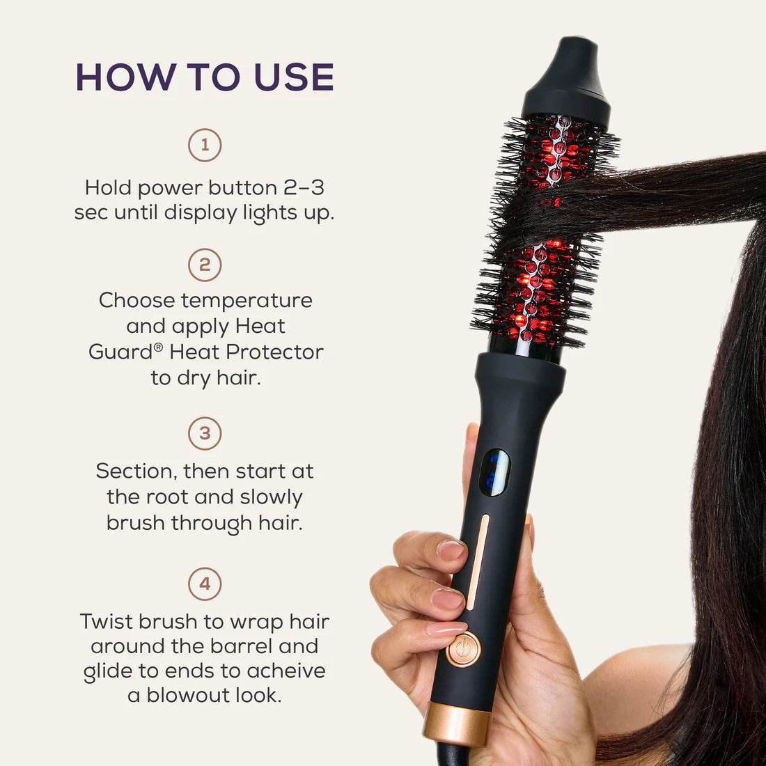 Frizz-Free Infrared Thermal Styling Brush for Short Hair and Bangs