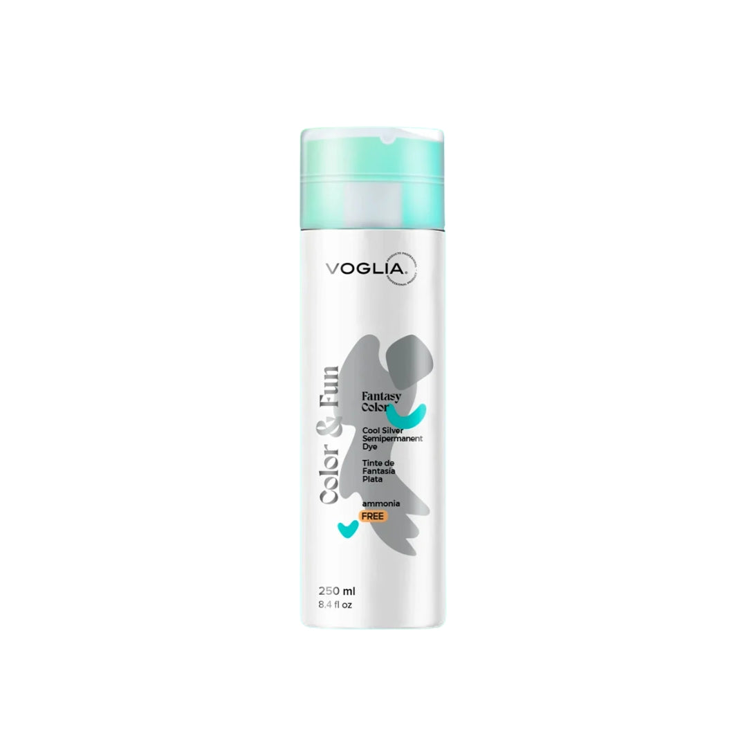 Voglia Color & Fun Cool Silver Fantasy Hair Dye 250ml bottle front view