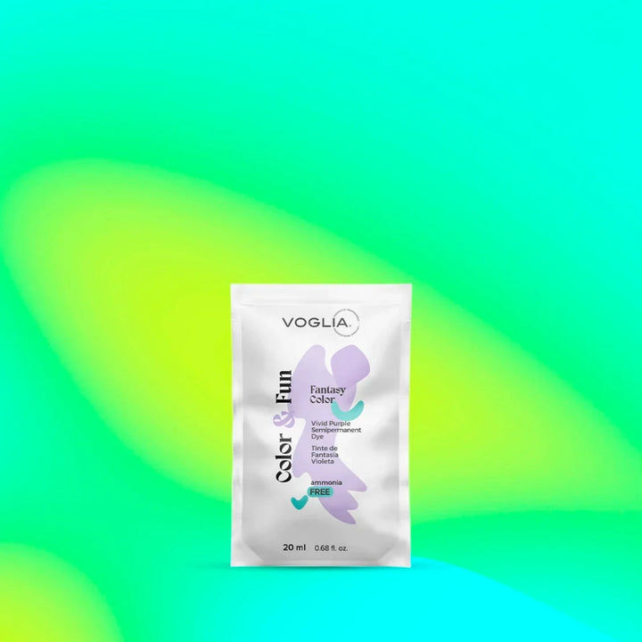 Color & Fun Vivid Purple sachet with vibrant background