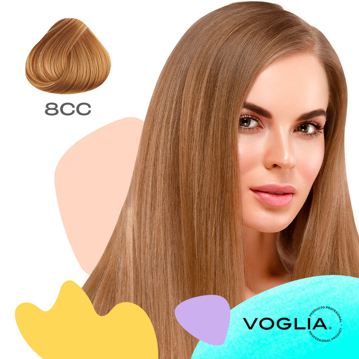 Voglia 8CC light blonde hair dye cream packaging