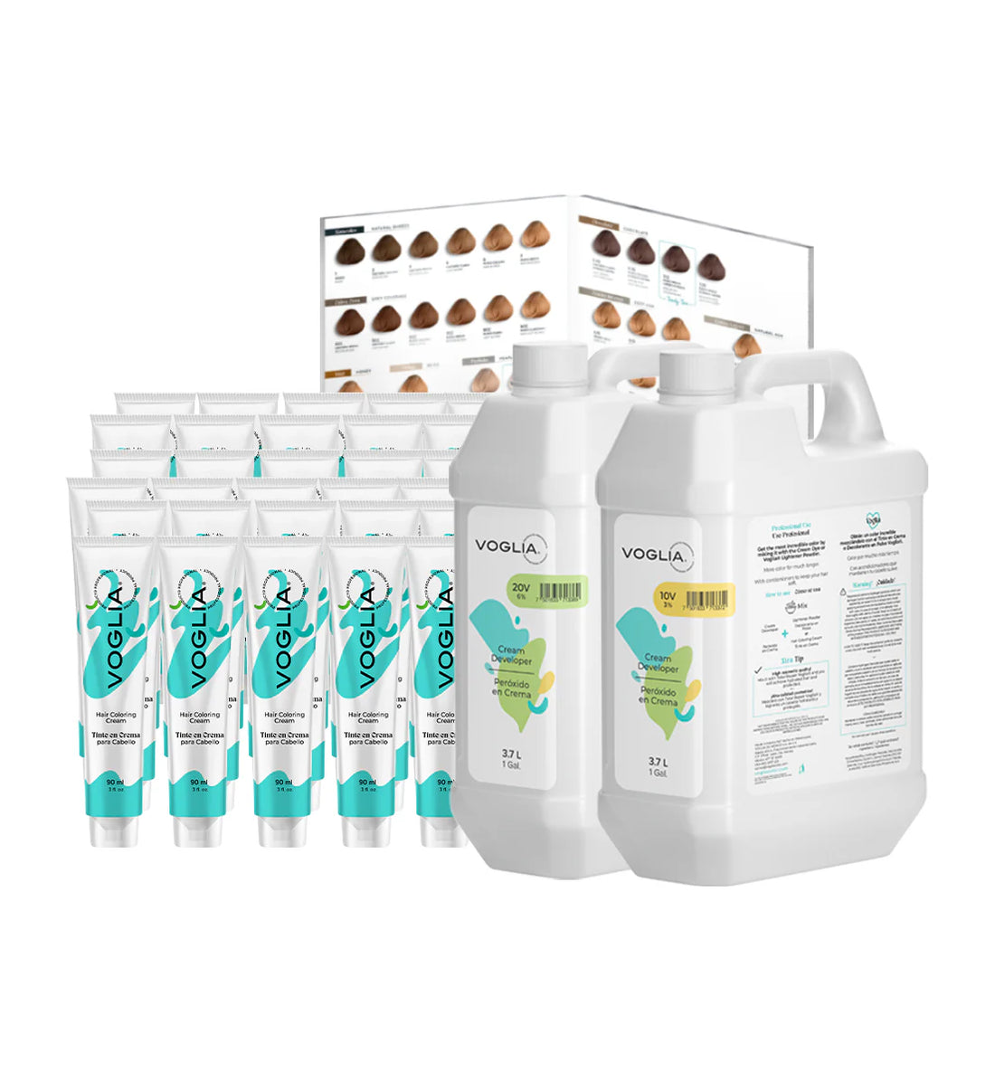 Voglia professional hair coloring cream kit full set