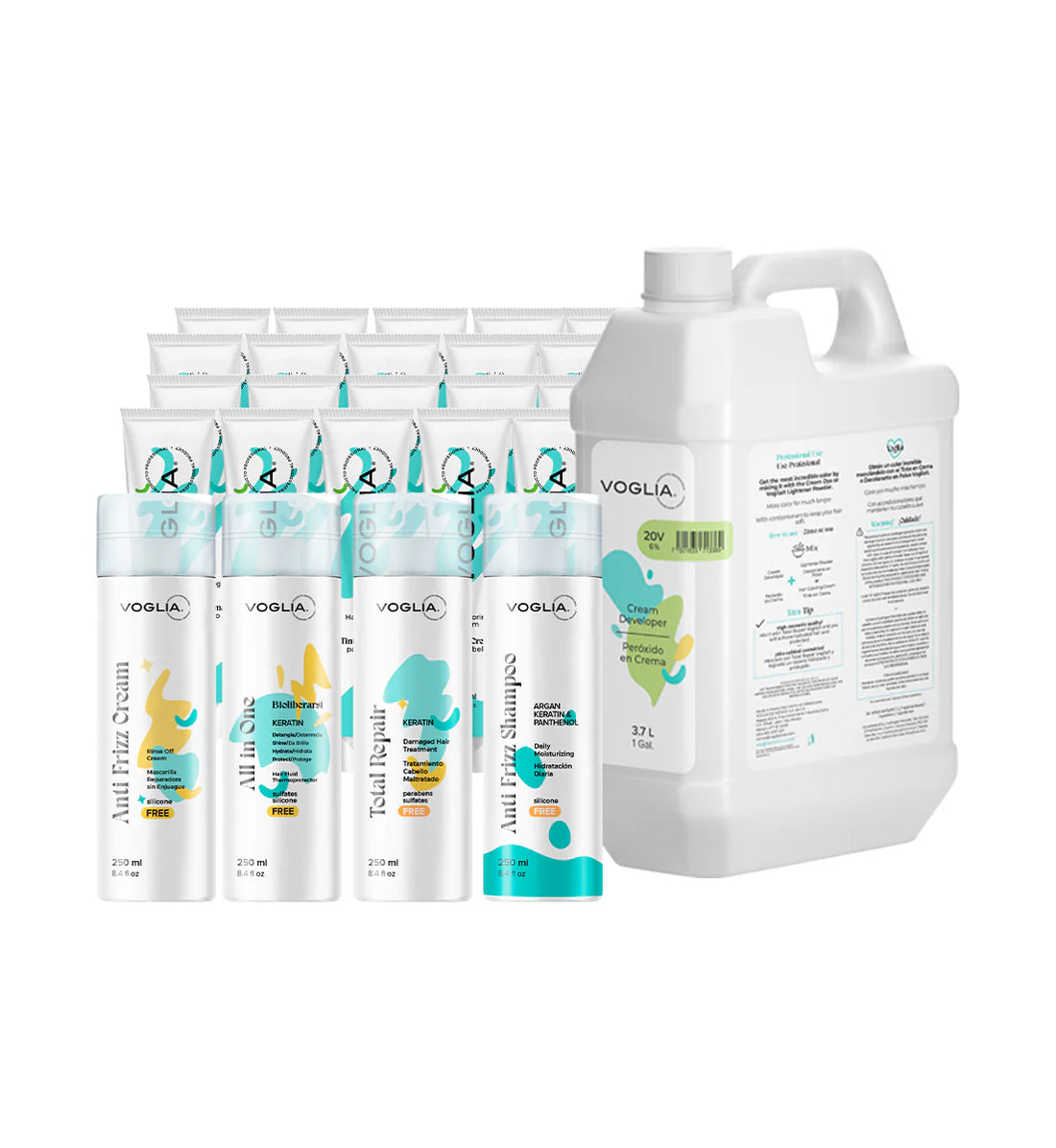 Voglia professional hair coloring cream care kit full set