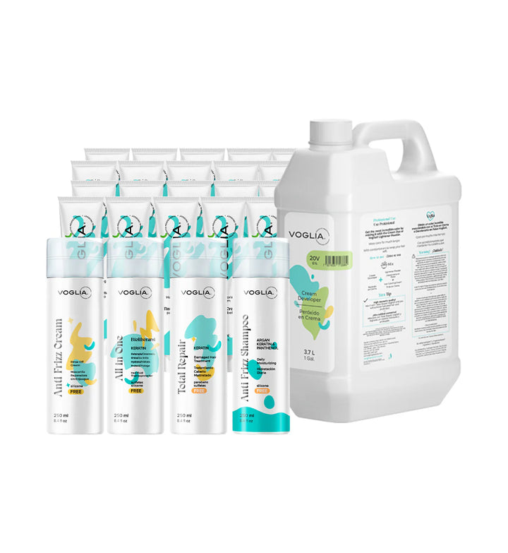 Voglia professional hair coloring cream care kit full set